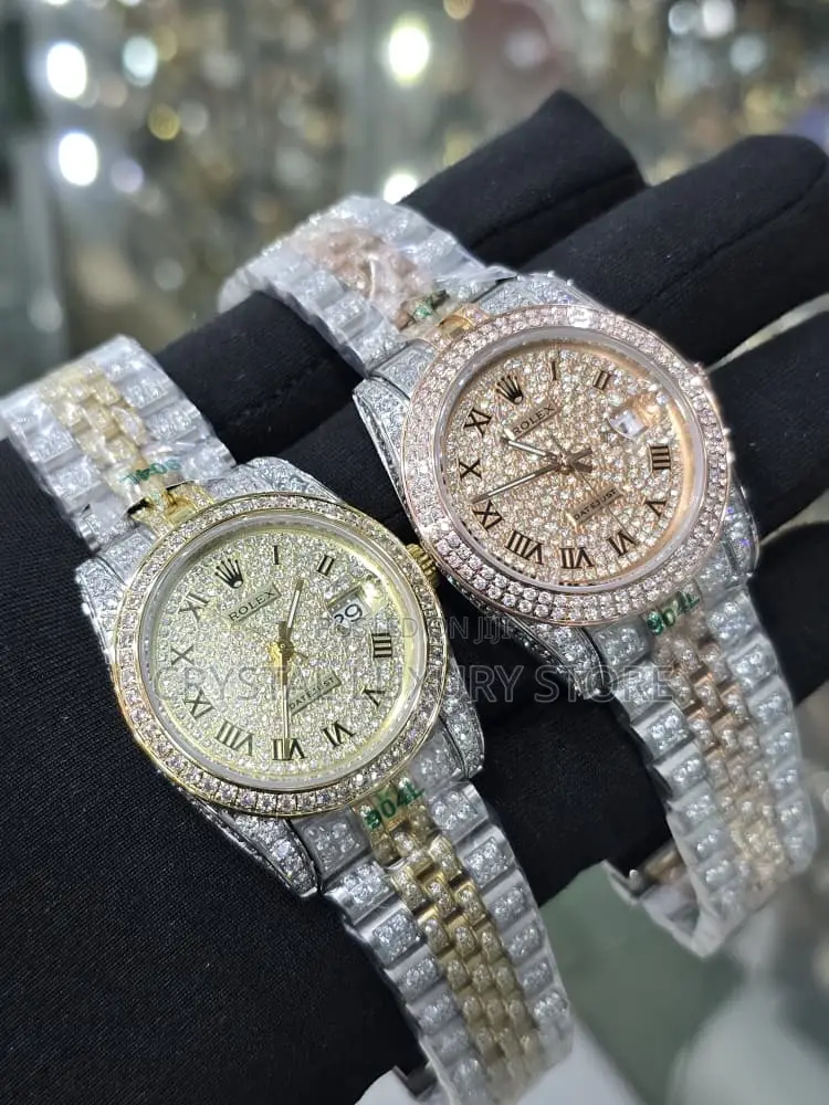 Rolex Quality Luxury Men All Round Iced Wristwatch