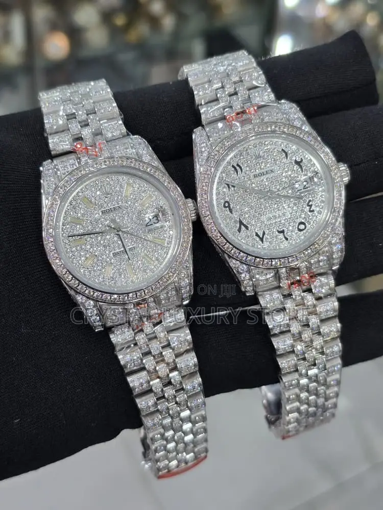 Rolex Quality Luxury Men All Round Iced Wristwatch