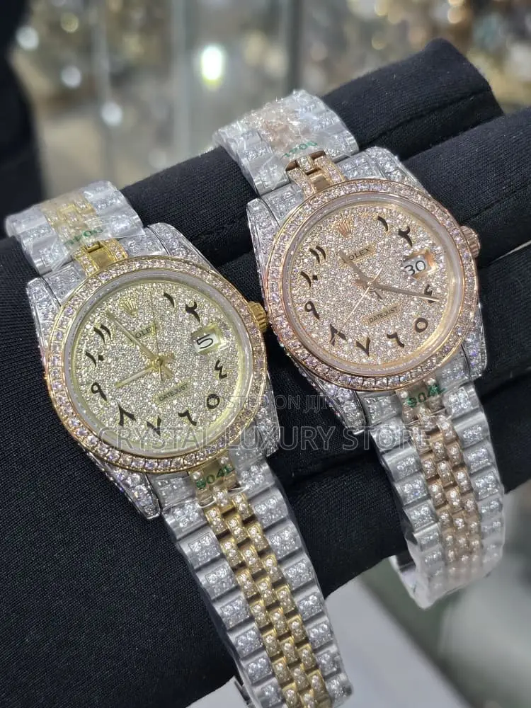 Rolex Quality Luxury Men All Round Iced Wristwatch