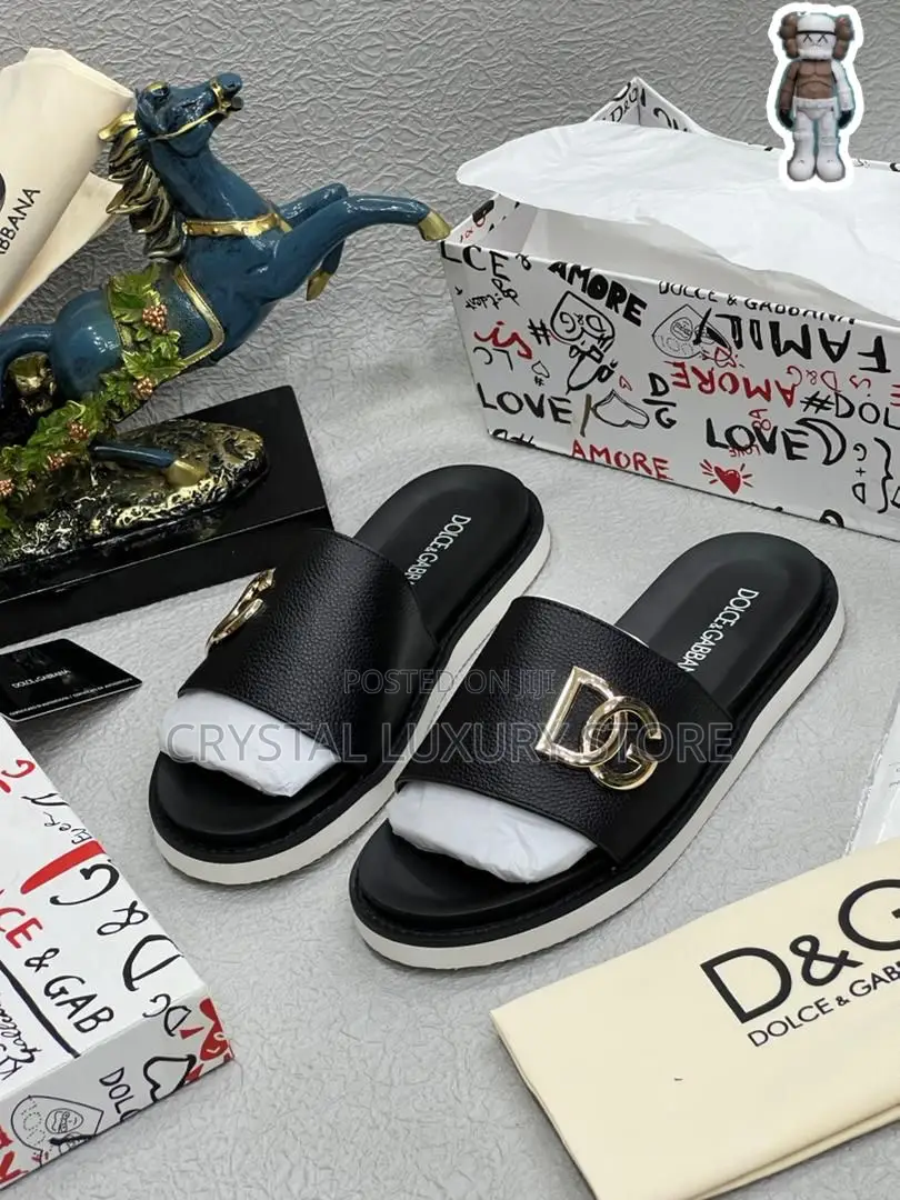 Dolce Gabbana Quality Luxury Men Genuine Slippers