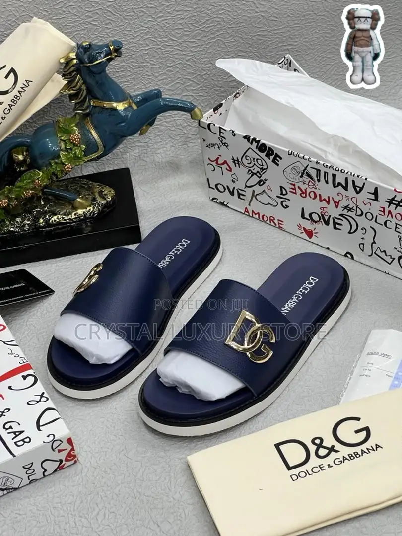 Dolce Gabbana Quality Luxury Men Genuine Slippers