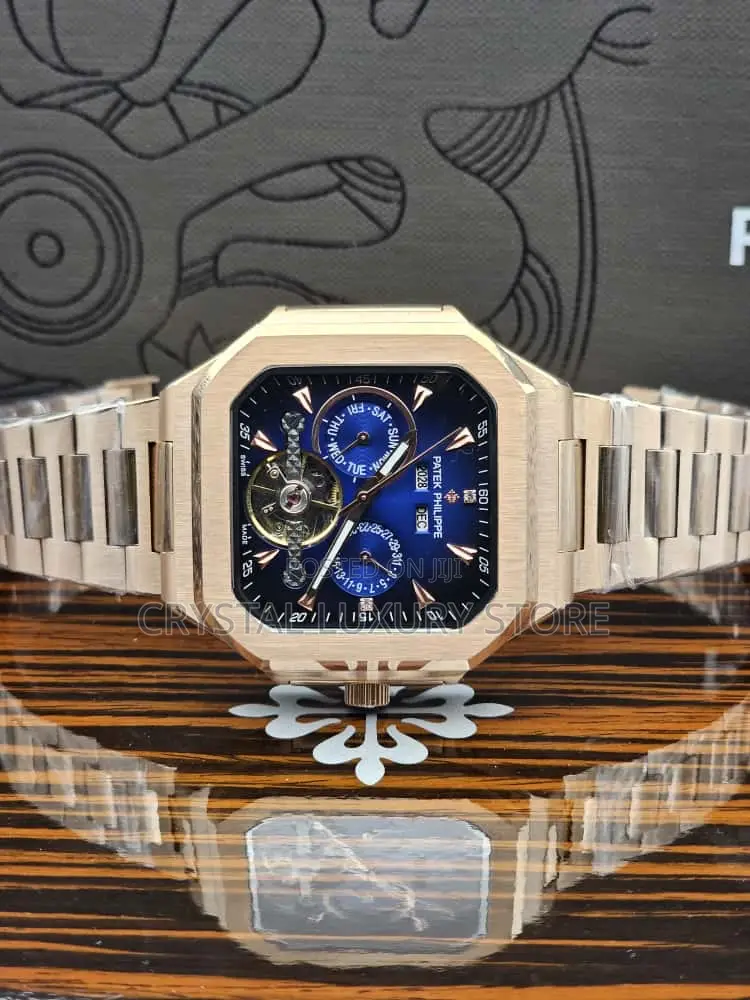 Patek Philippe Quality Luxury Men Chronograph Chain Strap Wristwatch