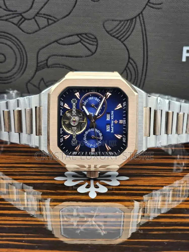 Patek Philippe Quality Luxury Men Chronograph Chain Strap Wristwatch