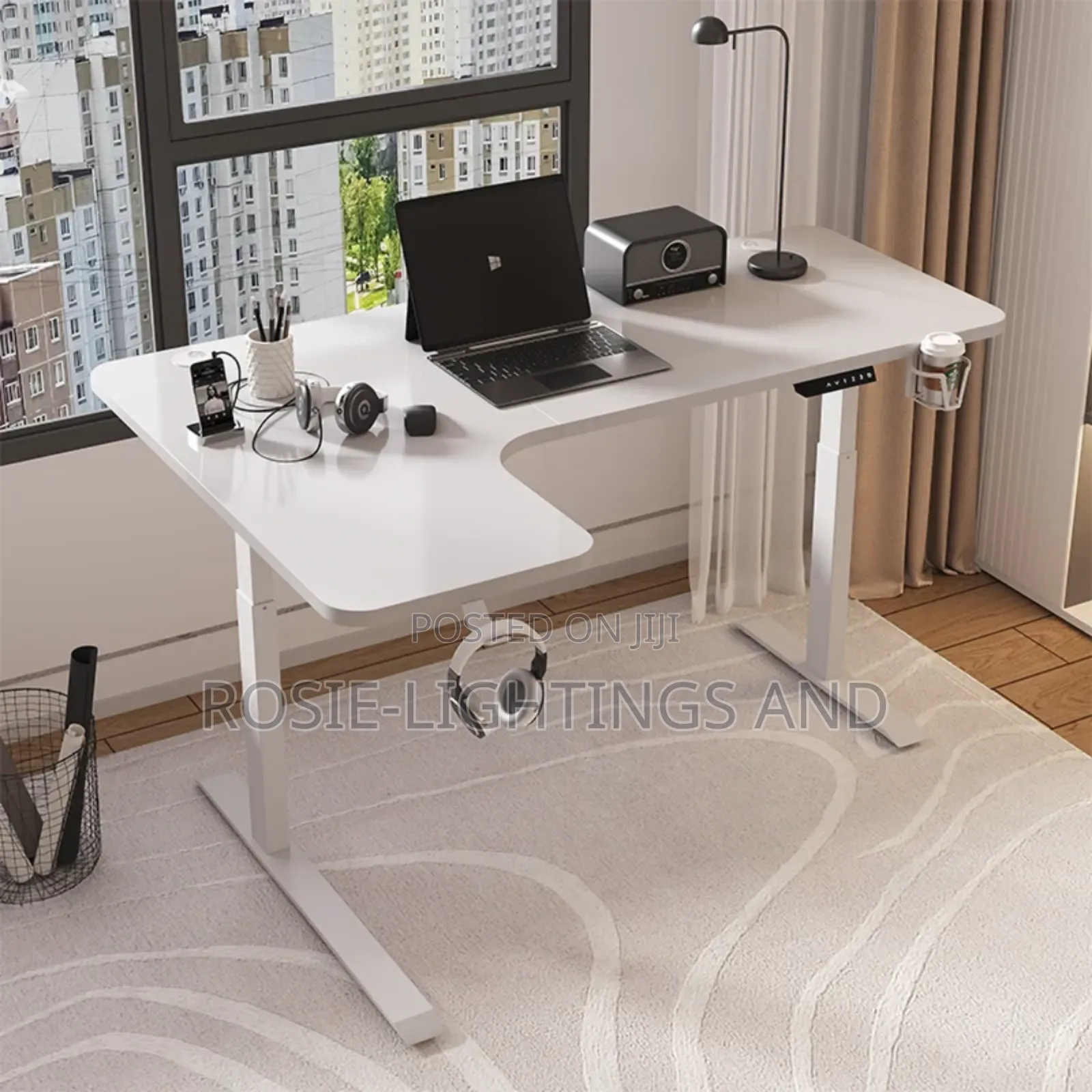 Adjustable (L Shape)Height Electric Desk(1.4 Metre)