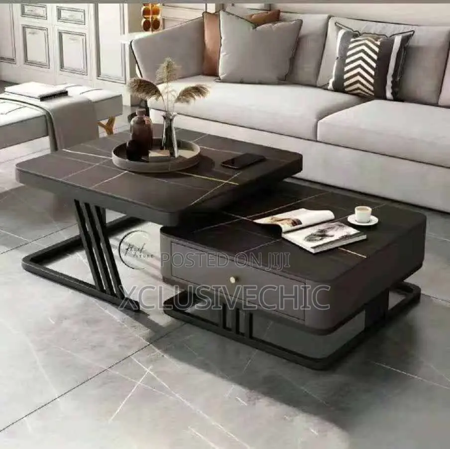 Luxury Rock Slab Center Table Living Room With Drawer