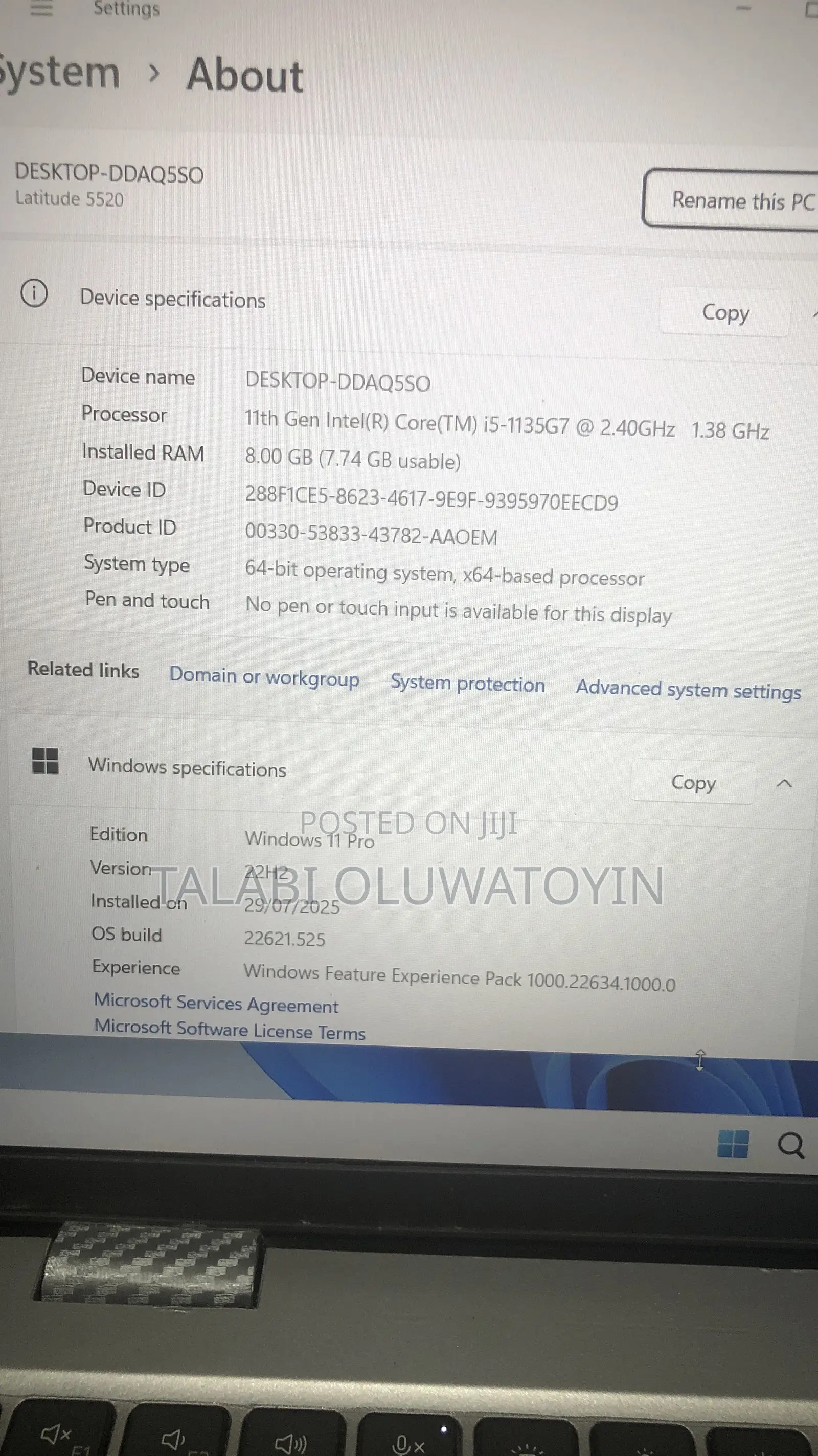 Laptop Dell Latitude 5520 8GB Intel Core i5 SSD 256GB