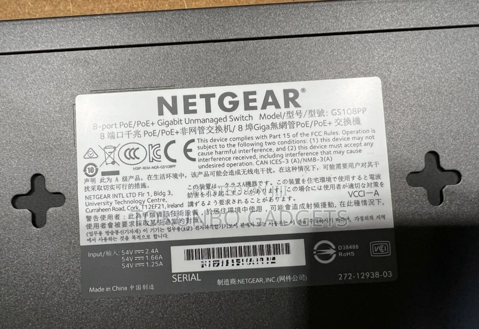 Netgear Ethernet Switch Gs108pp - 8 Ports Gigabit Poe + 30w (Max 123w)