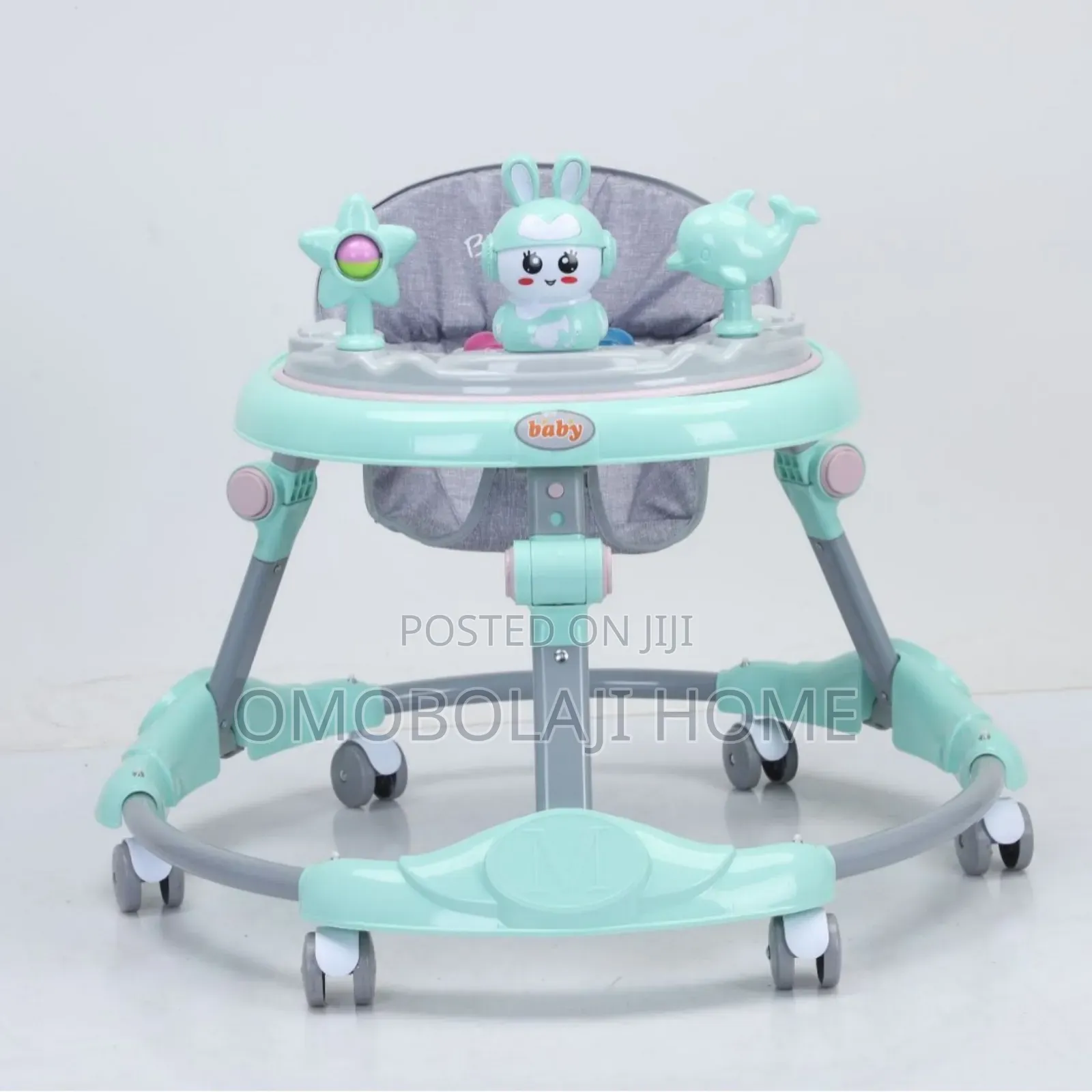Musical Baby Walker Foldable Anti Roll 6 Wheels With Toys