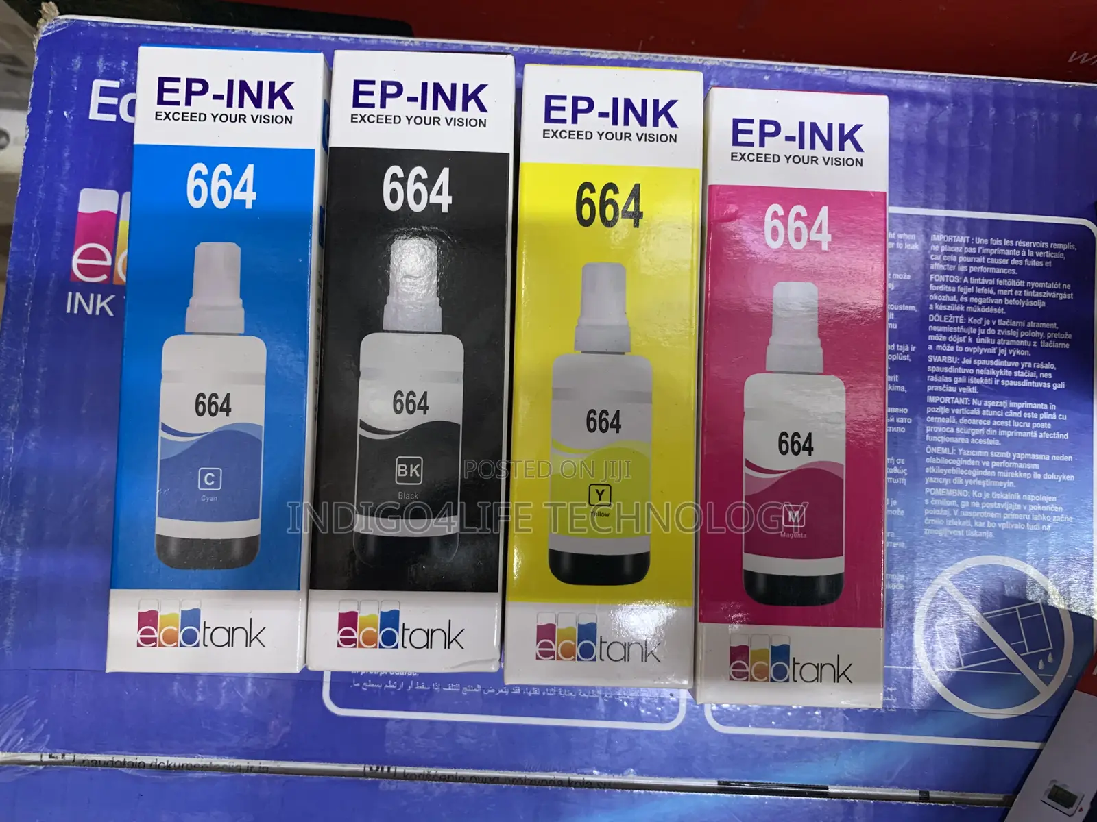 Epson 664 Genuine Ink Black Magenta Cyan Yellow