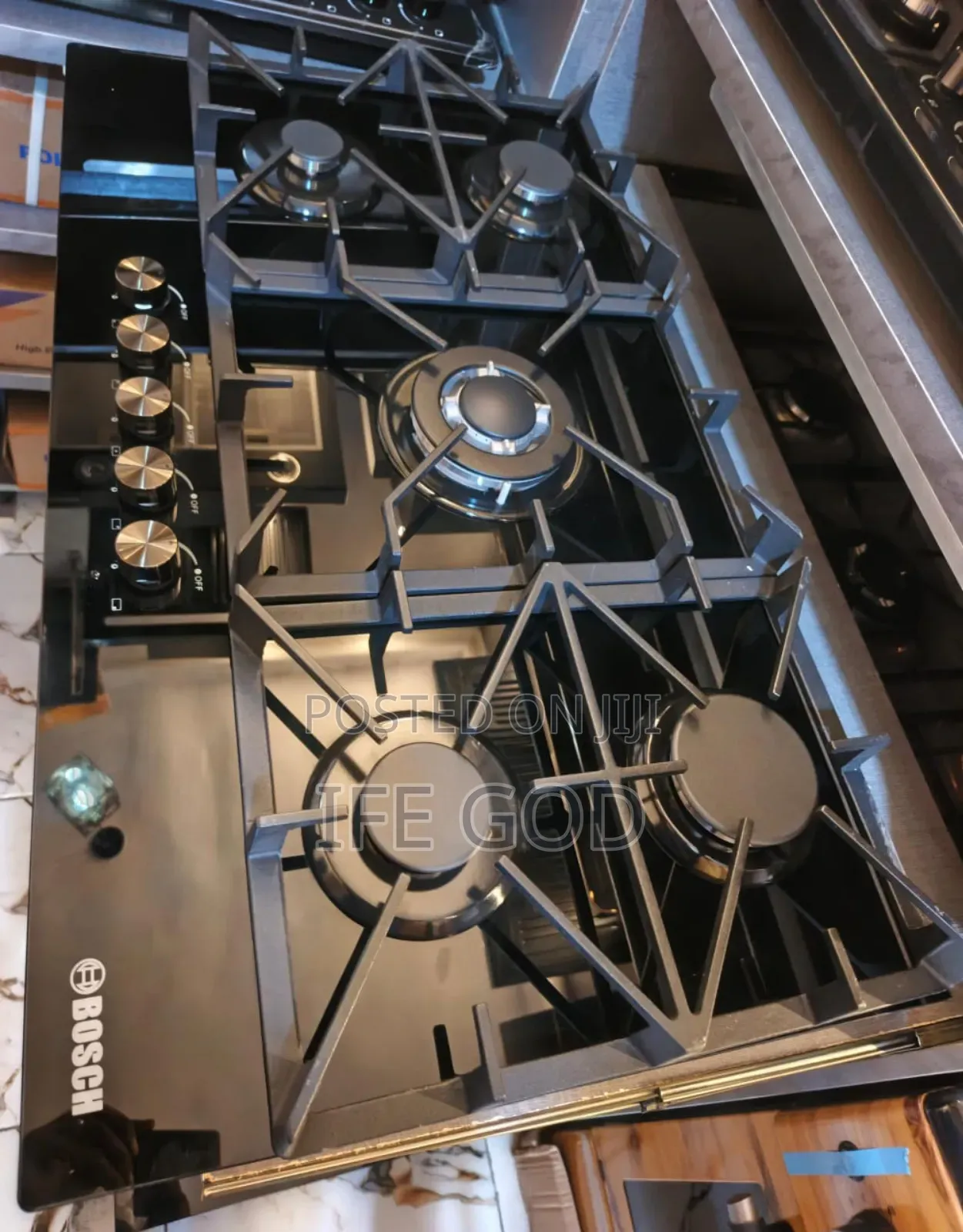 Original Bosch Inbuilt 5 Burners Cast Iron Gas Cooker Hob 60x90cm Etc.