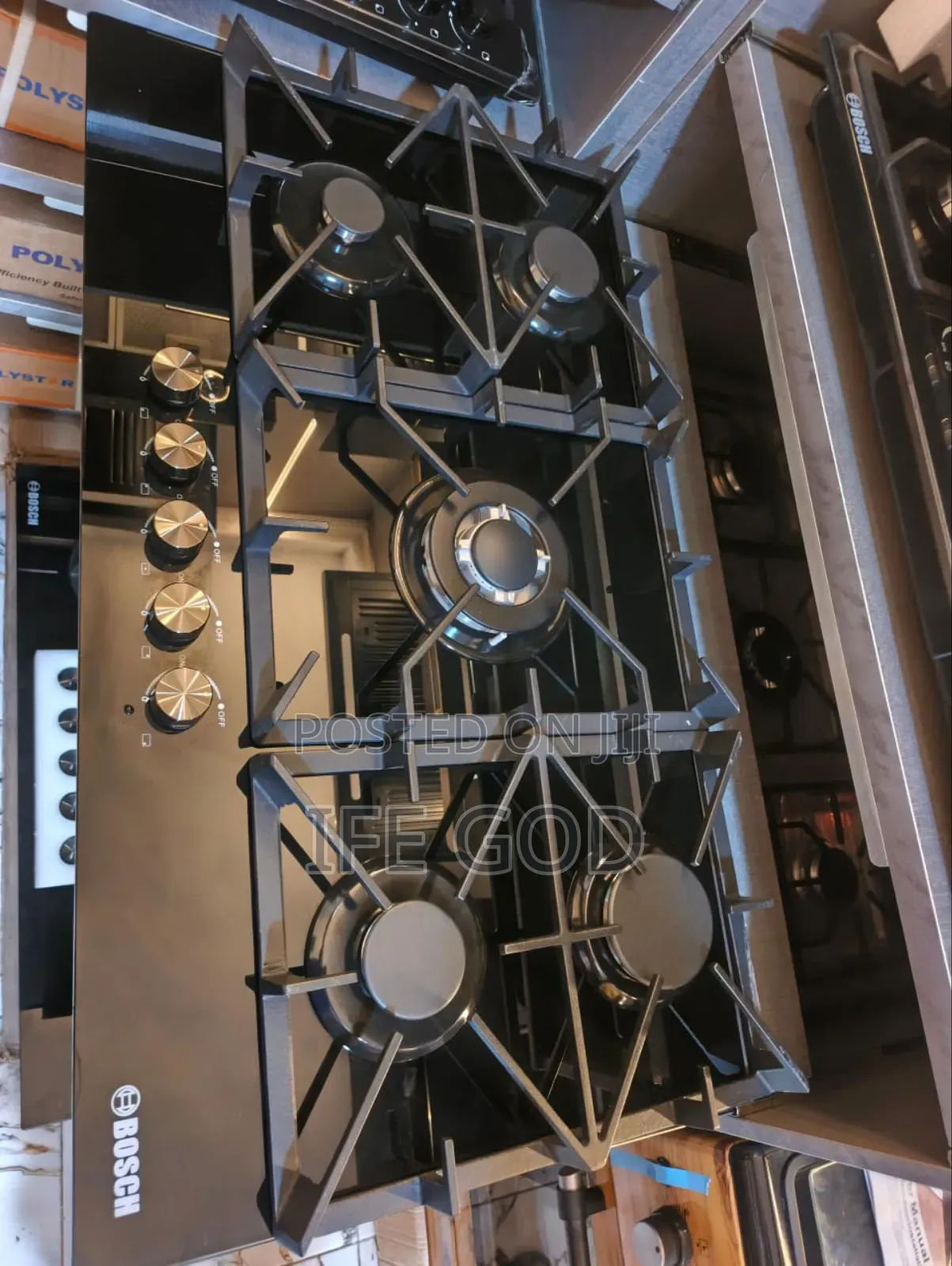 Original Bosch Inbuilt 5 Burners Cast Iron Gas Cooker Hob 60x90cm Etc.