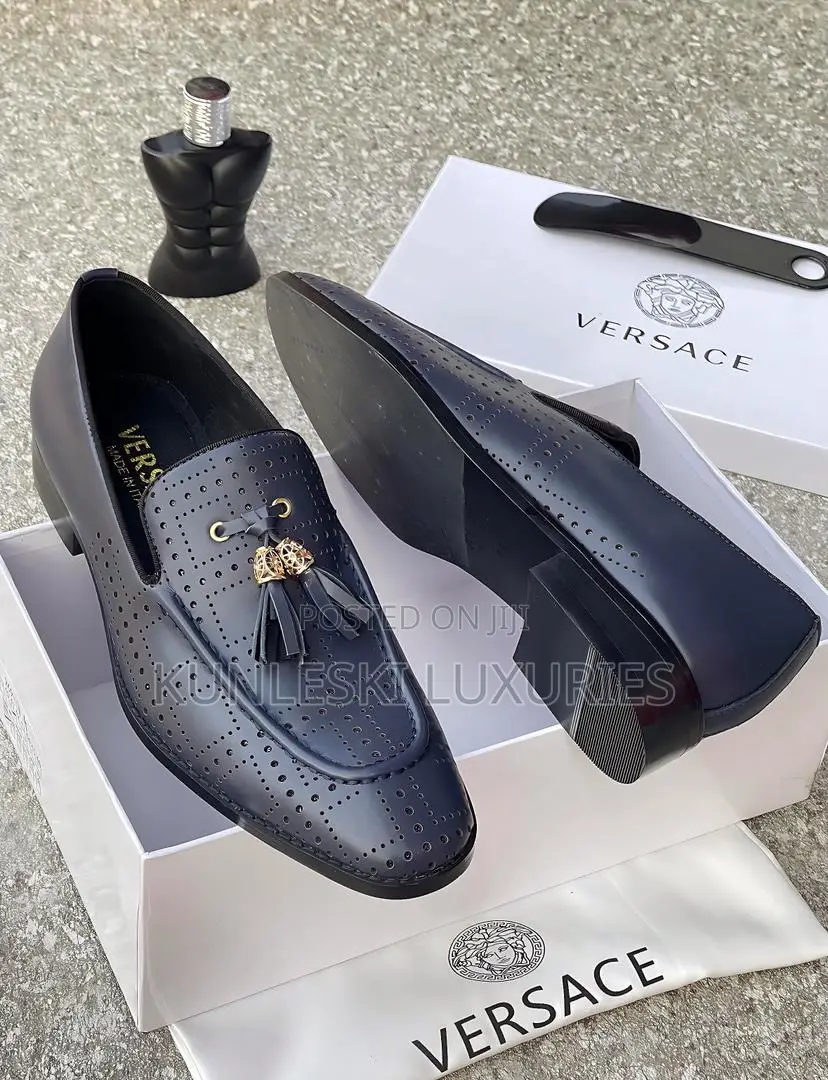 Original Versace Tassel Leather Shoe For Men In 4 Color-ways
