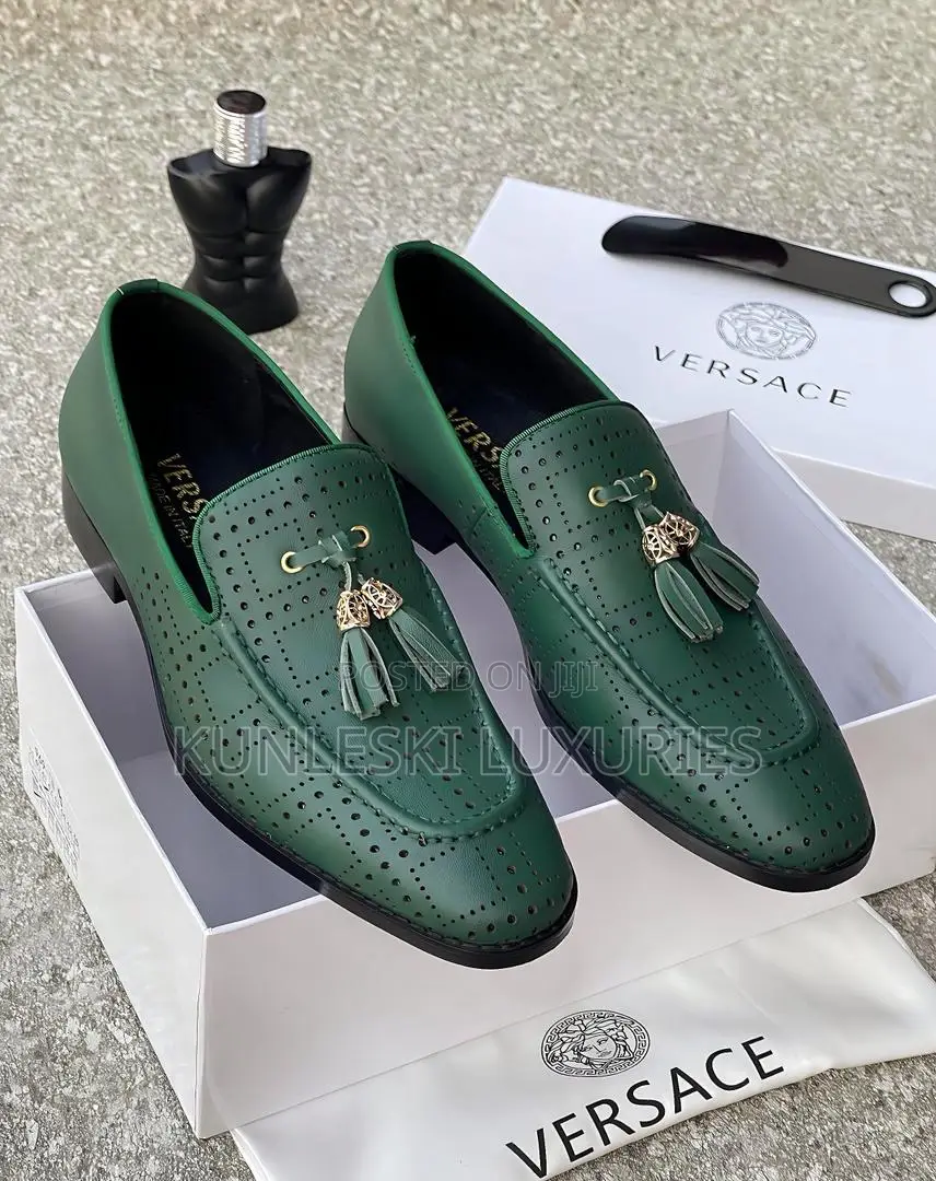 Original Versace Tassel Leather Shoe For Men In 4 Color-ways