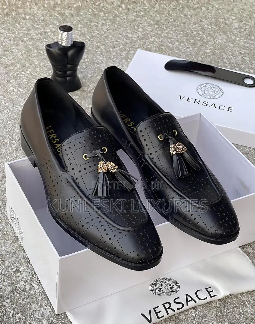 Original Versace Tassel Leather Shoe For Men In 4 Color-ways