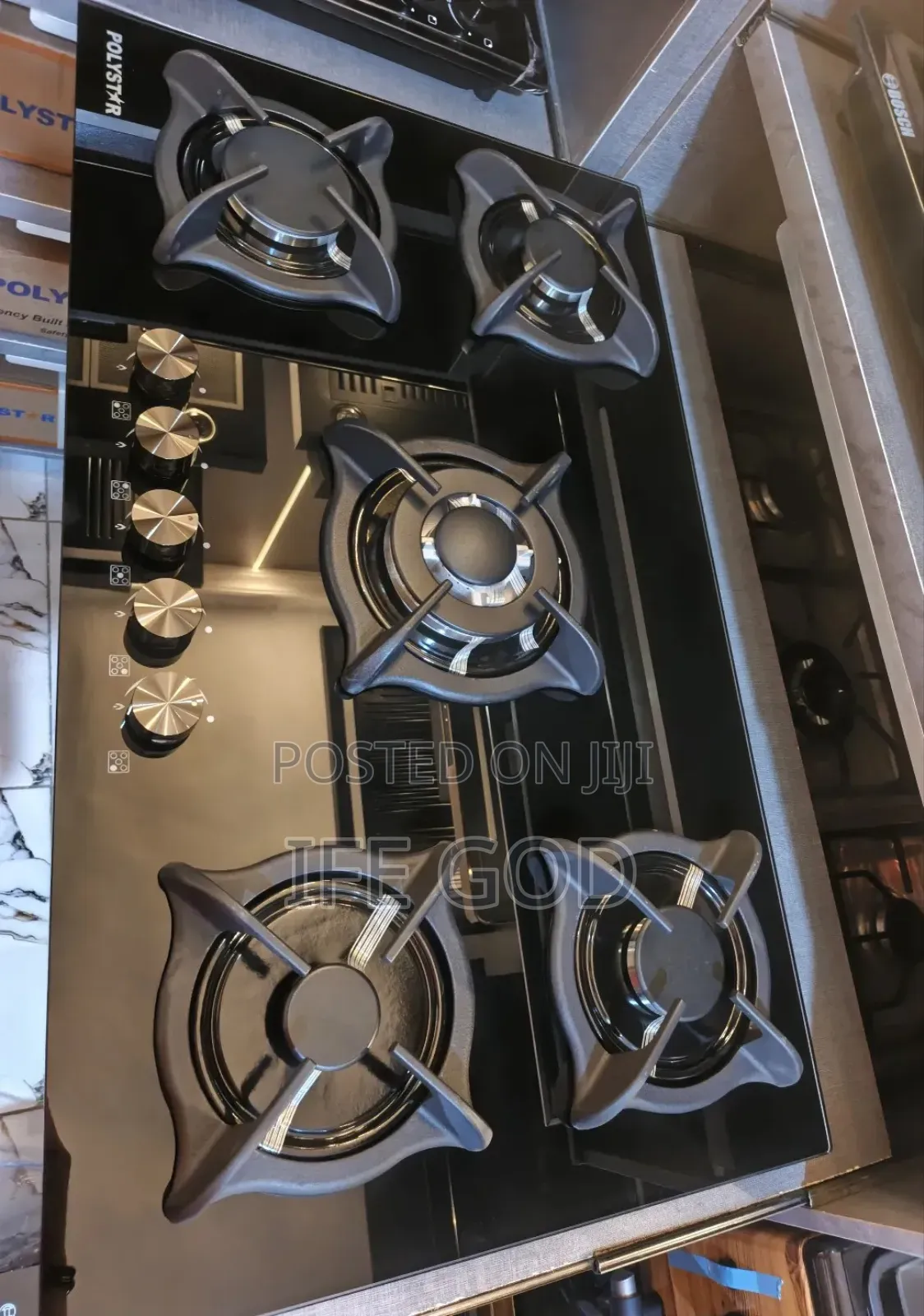 Original Polystar 60x90cm Built-in 5 Burners Gas Cooker Hob Automatic