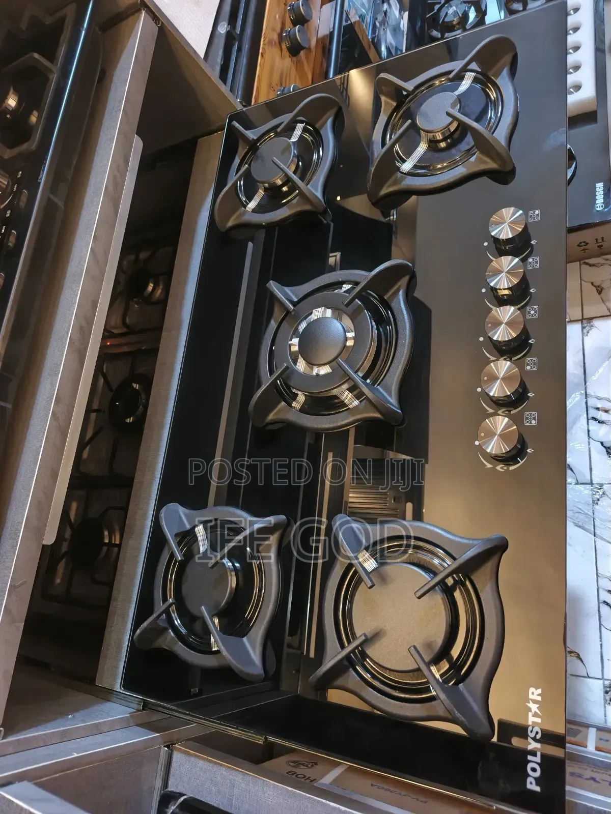 Original Polystar 60x90cm Built-in 5 Burners Gas Cooker Hob Automatic