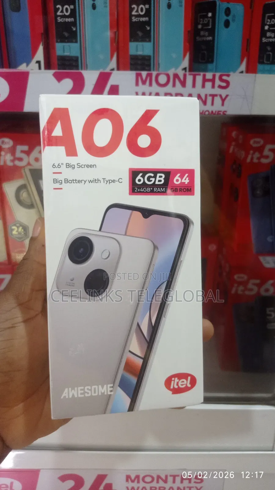 New Itel A06 64 GB Black