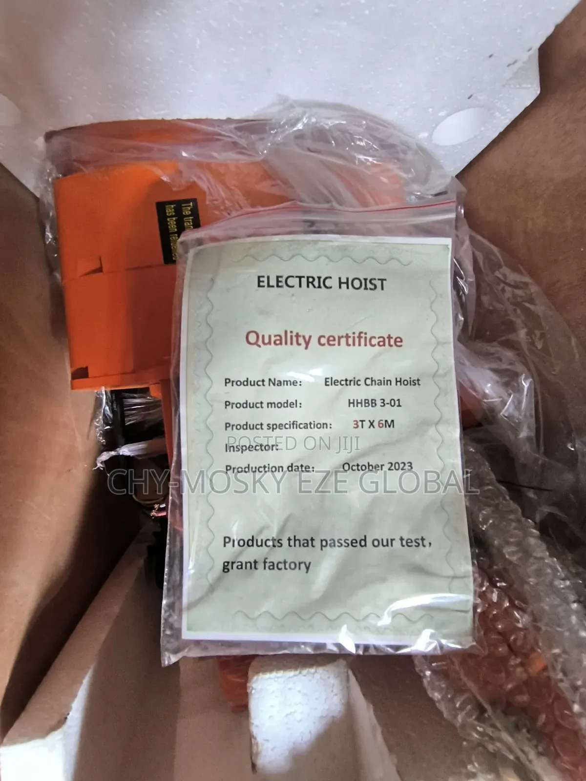 Electric Chain/Hoist Block With Beam Trolley (3ton)