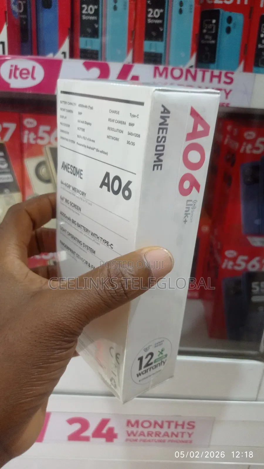 New Itel A06 64 GB Black