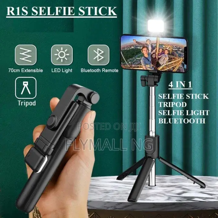 Selfie Stick Tripod - Bluetooth Shutter, Adjustable Height, R1 Series