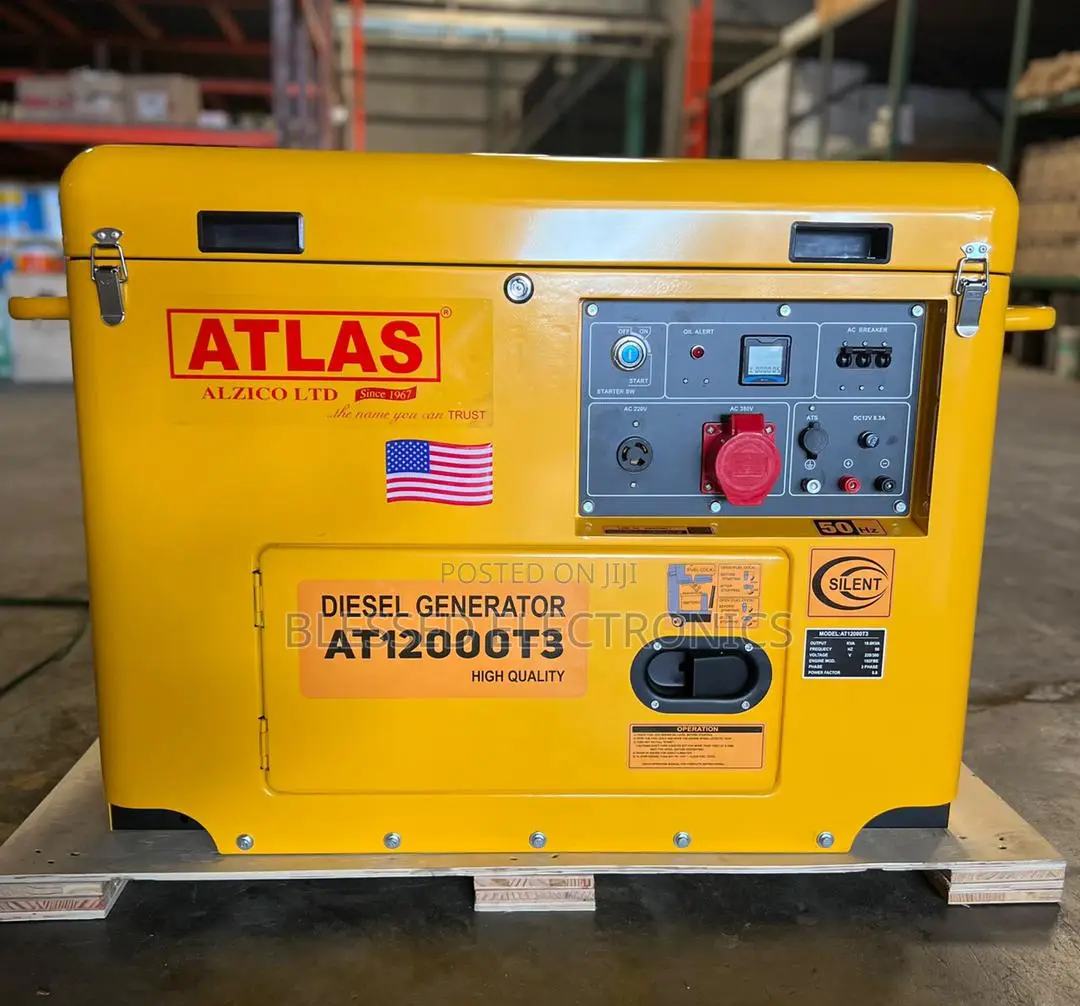 Atlas 10kva Soundproof Diesel Generator Made in America 100% Copper