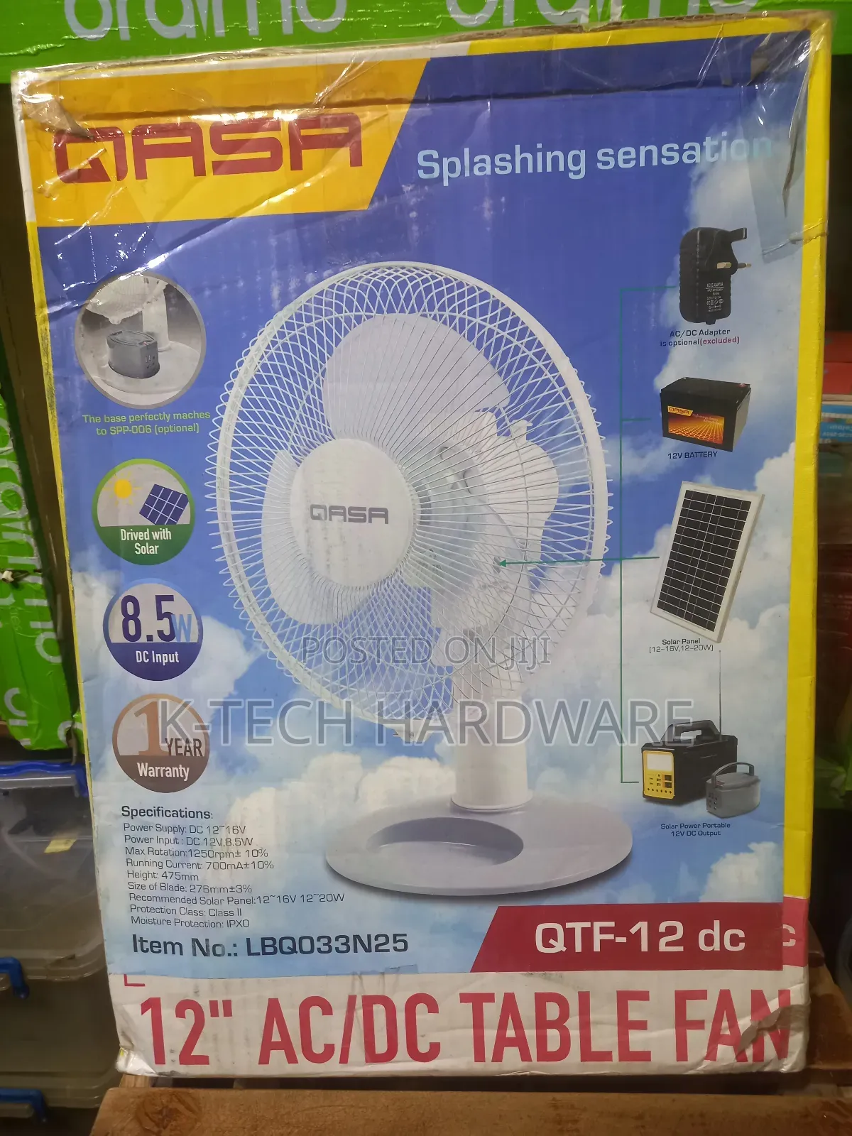 12 Inches Qasa Ac/Dc Table Fan QTF-12dc