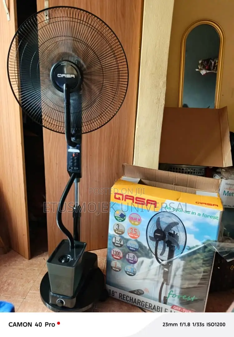 Qasa 18inches Rechargeable Midst Water Fan