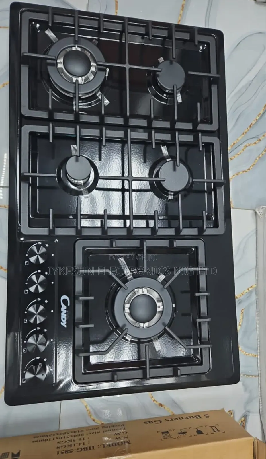 Original Quality Candy Built-in 5 Burners Black Stainless Steel Cooker