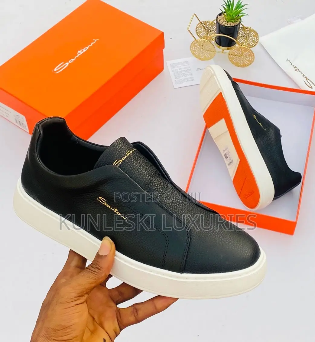 Original Santoni Leather Loafers Sneakers