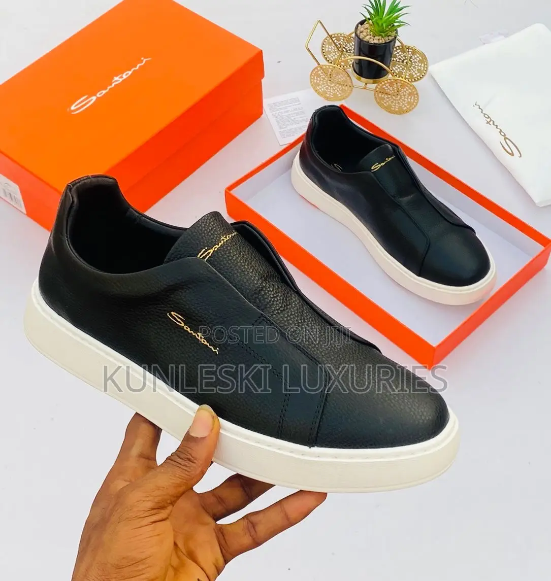 Original Santoni Leather Loafers Sneakers