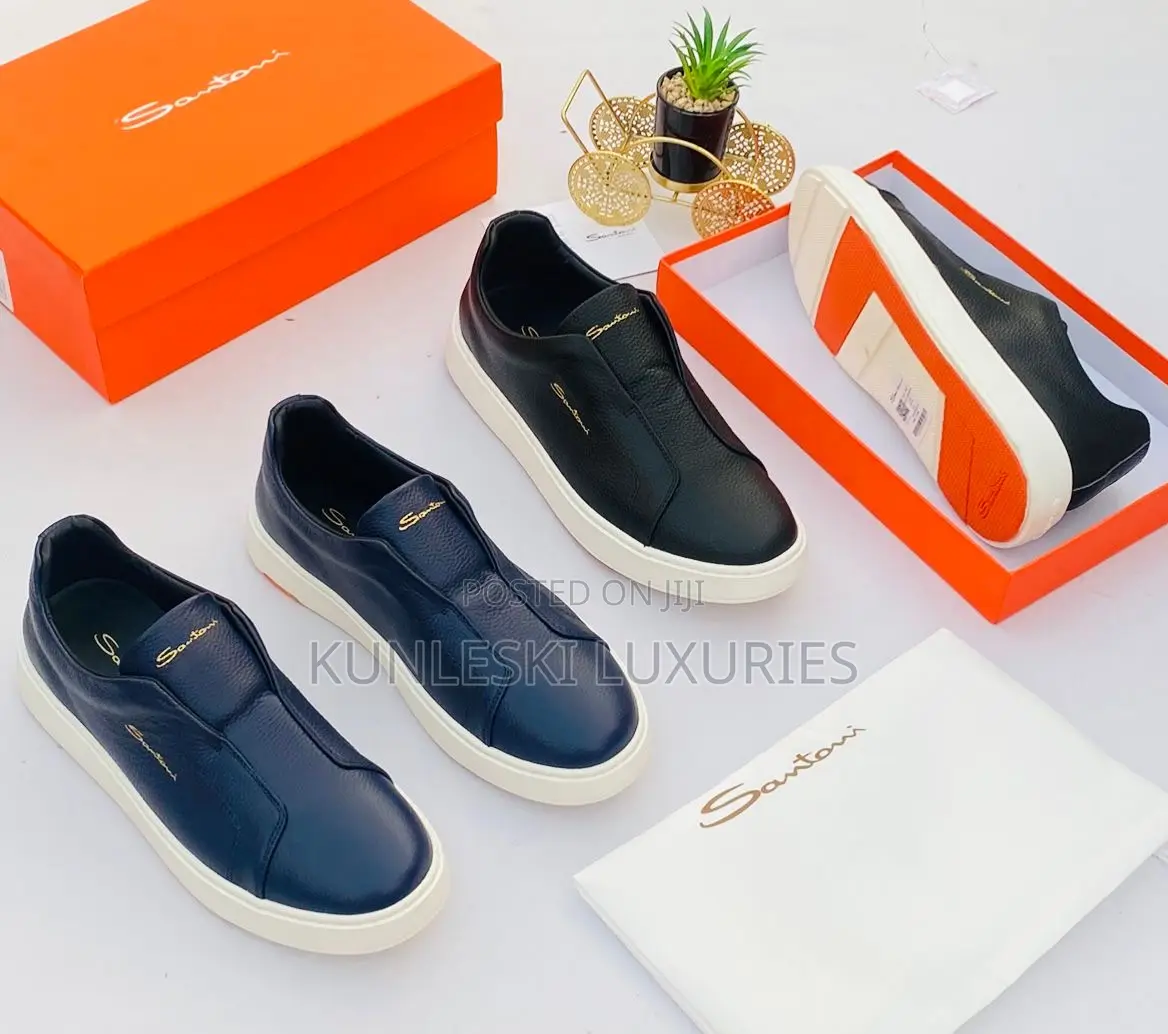 Original Santoni Leather Loafers Sneakers