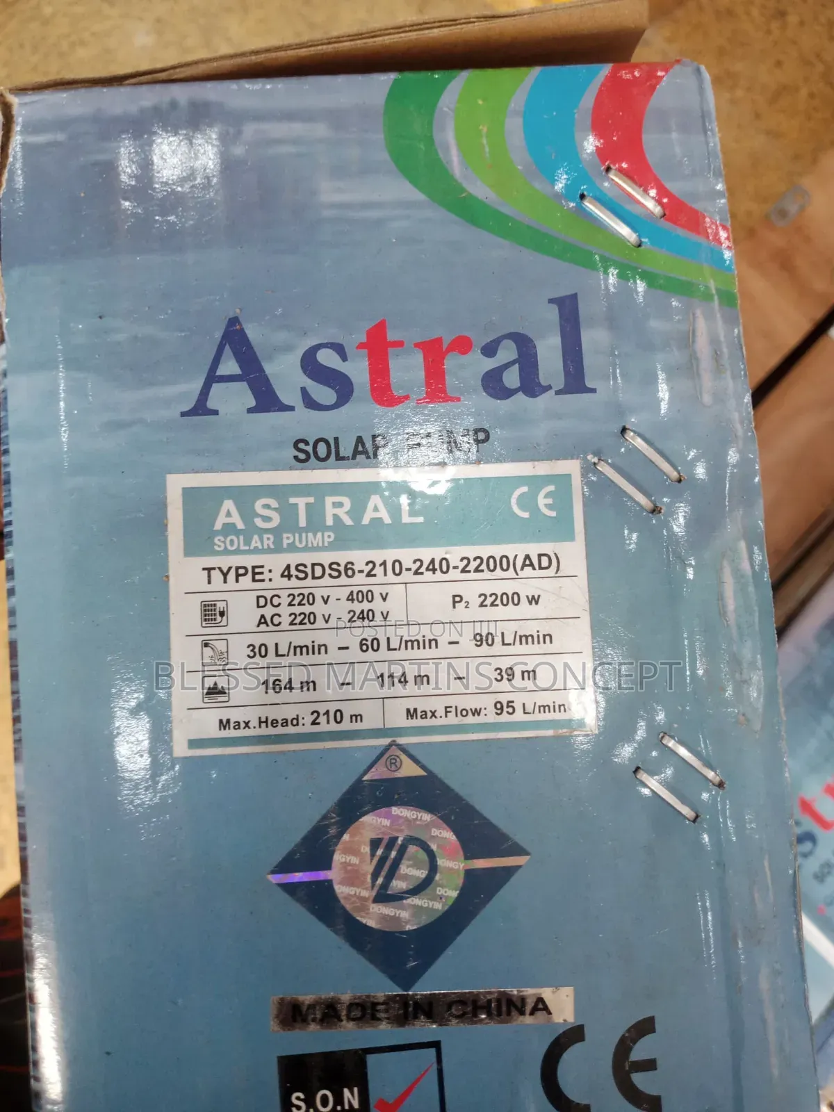 3hp Ac/Dc Astral Solar Pump. 210 Meters Max Depth
