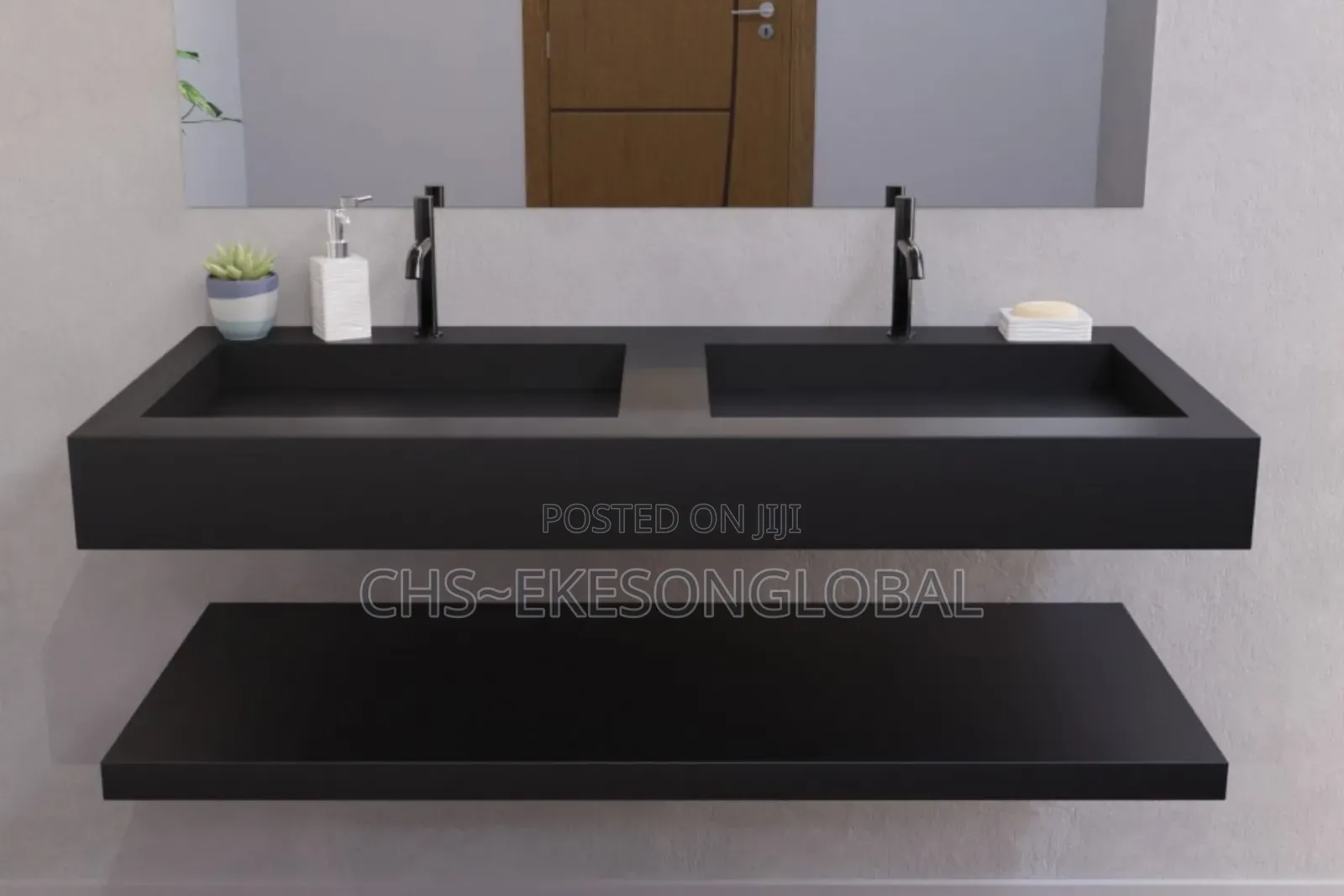 Black Foreign Dual Granite Design Cabinet