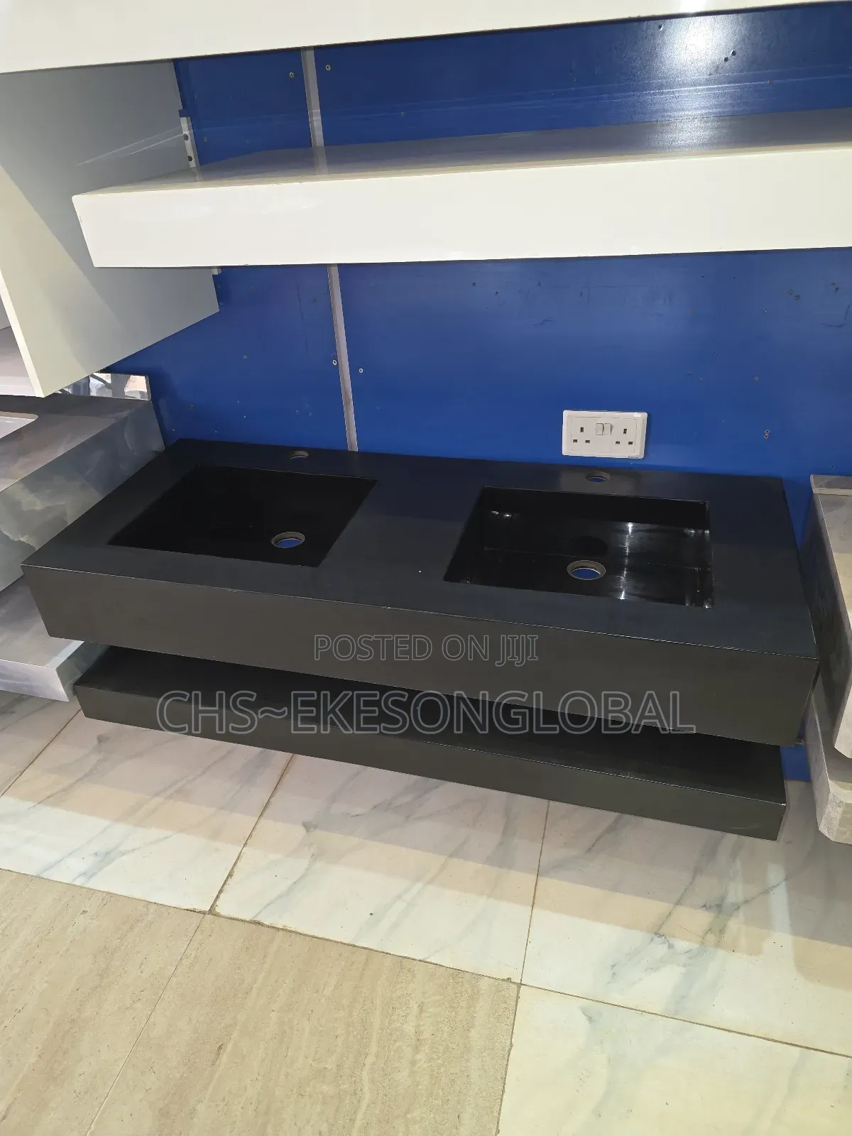 Black Foreign Dual Granite Design Cabinet
