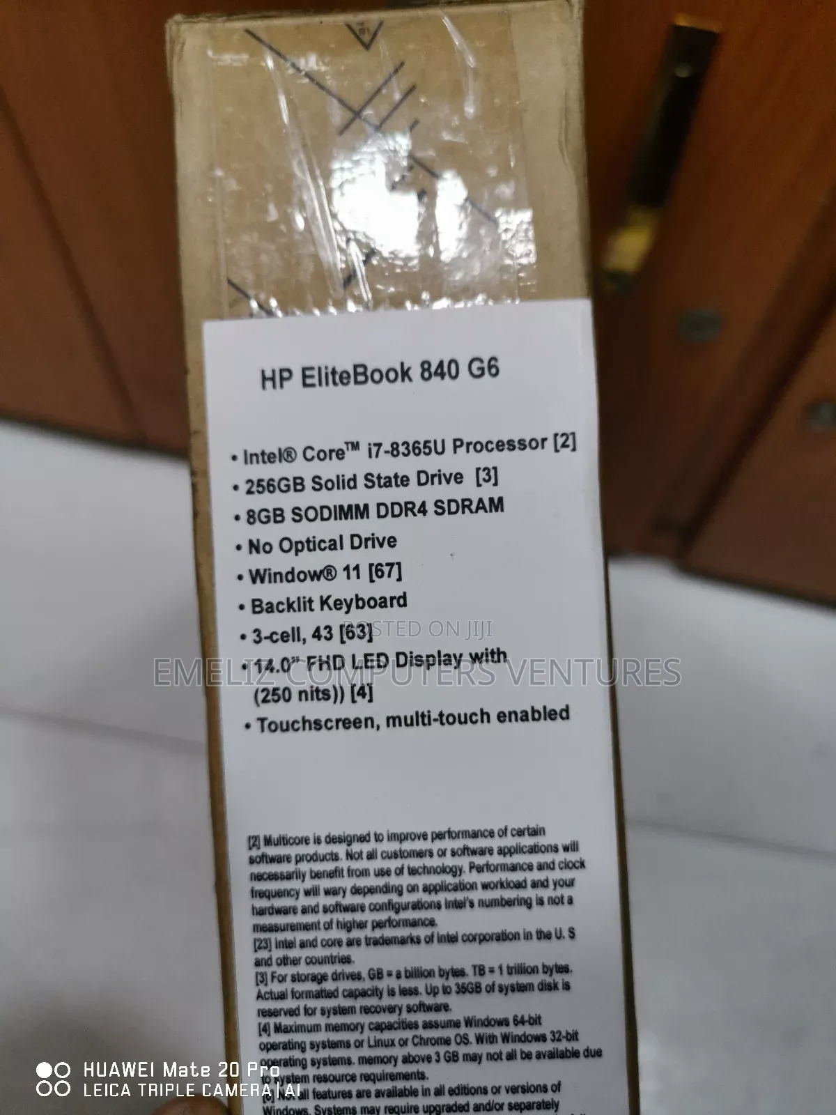 New Laptop HP EliteBook 840 G6 8GB Intel Core I7 SSD 256GB
