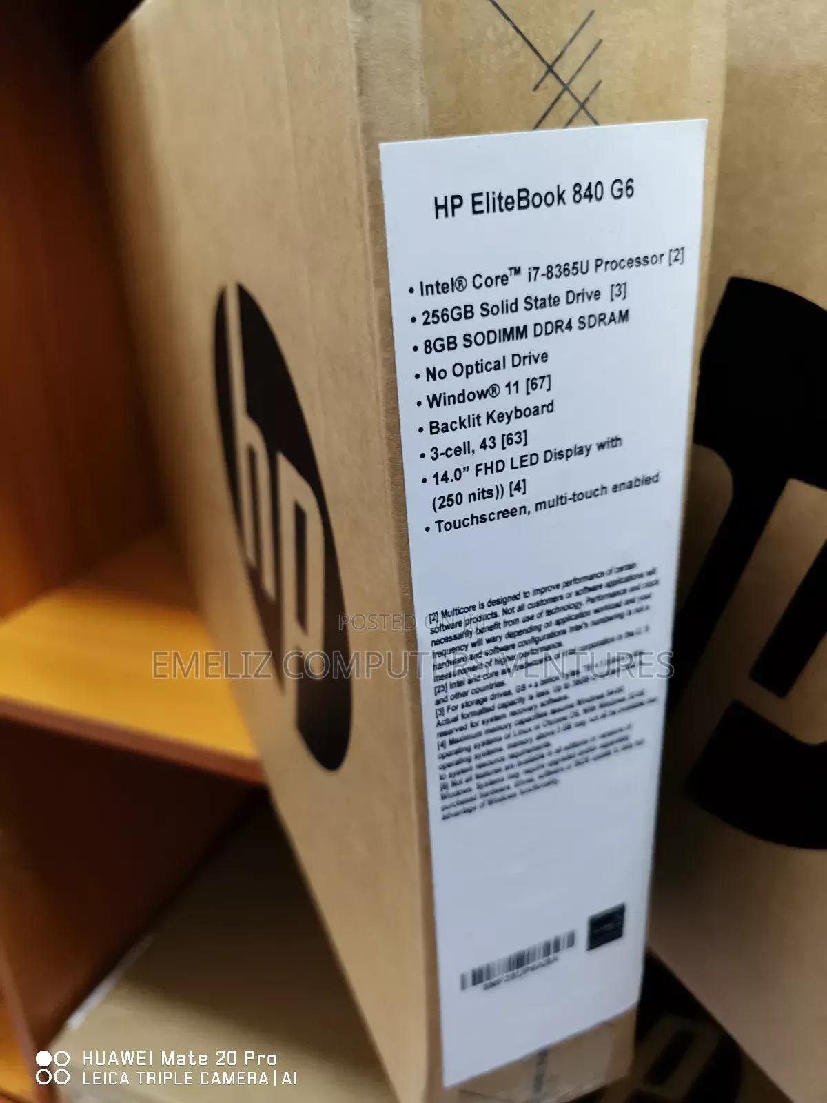 New Laptop HP EliteBook 840 G6 8GB Intel Core I7 SSD 256GB