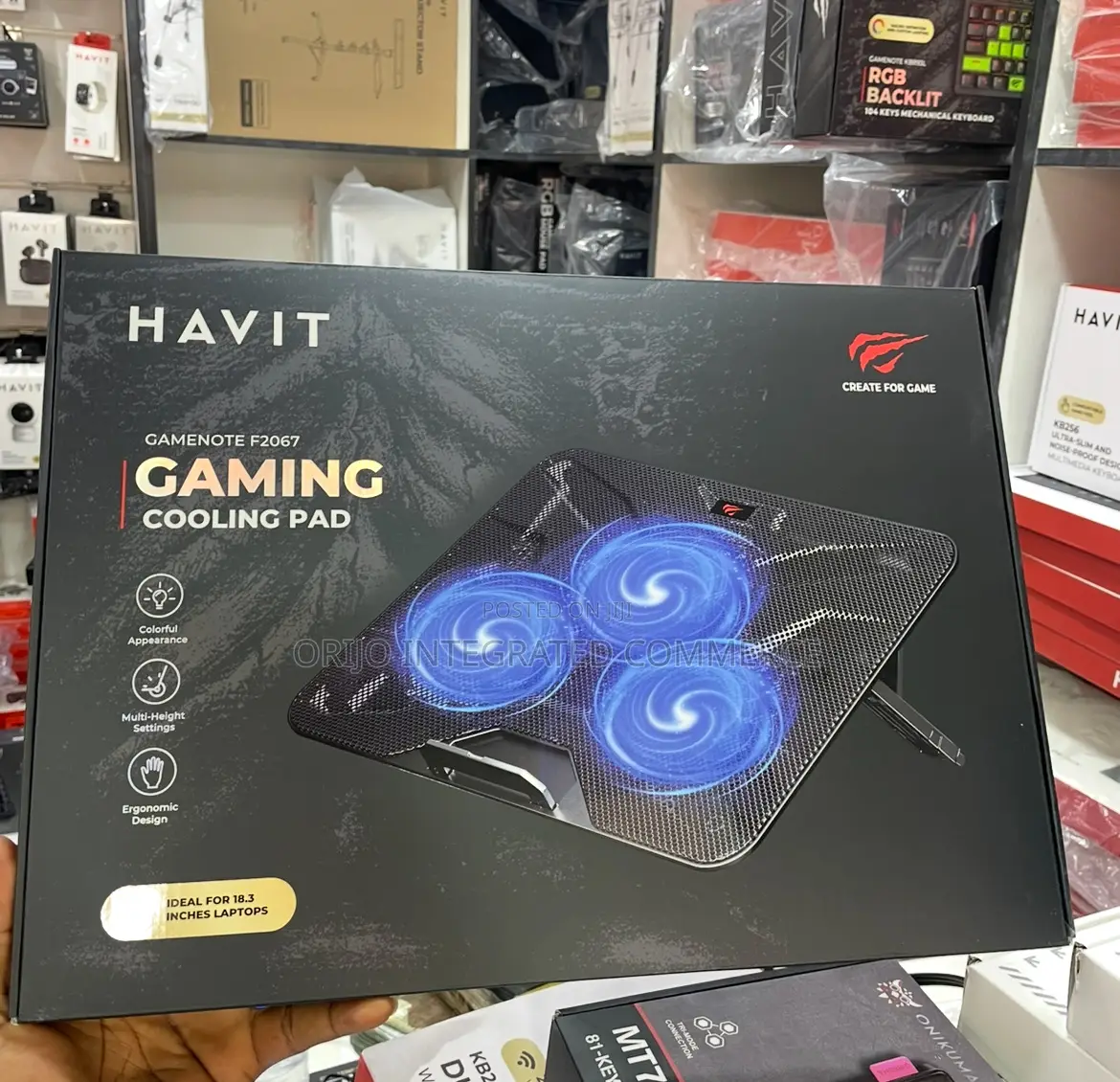 Gamenote F2067 Gaming Laptop Cooling Pad With Fans RGB Light