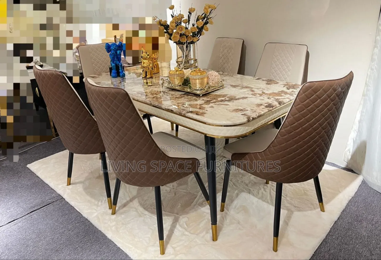 Dining Table Marble Top With 6 Chairs
