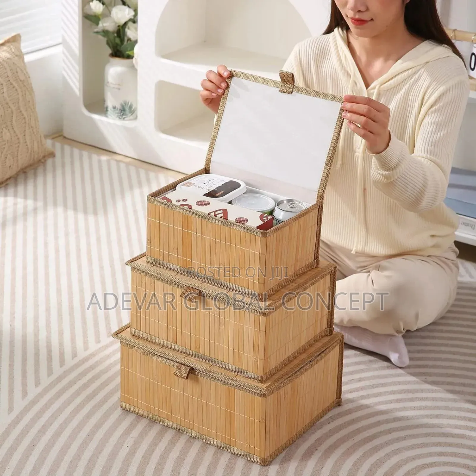 3in1 Multipurpose Bamboo Storage Clothes Box Set