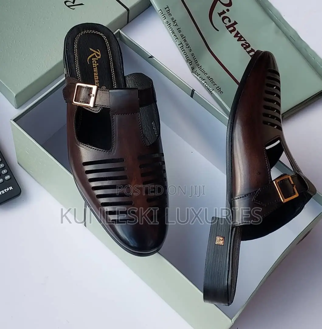 Original Richwanaz Leather Half Shoe Black Brown