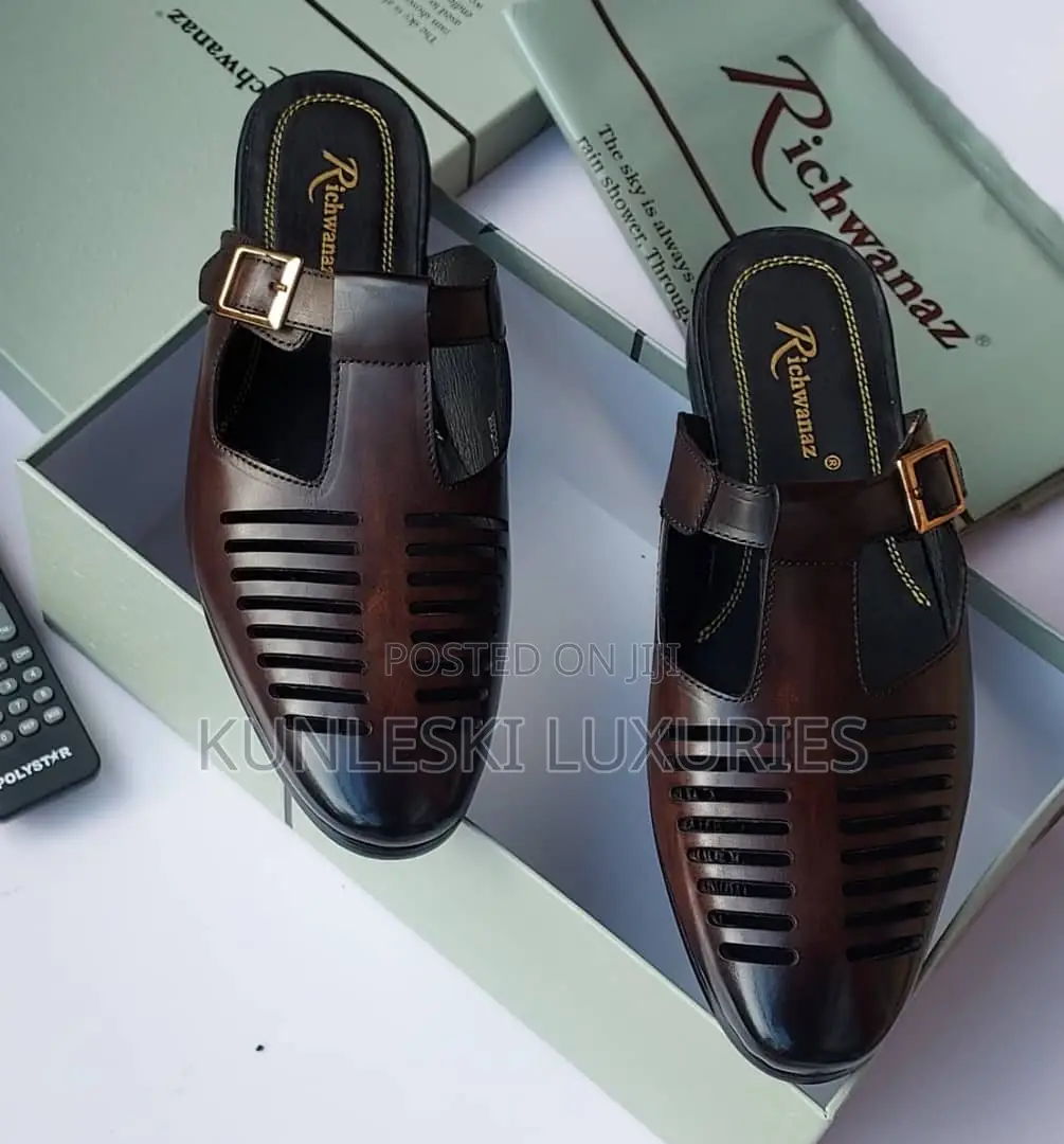 Original Richwanaz Leather Half Shoe Black Brown