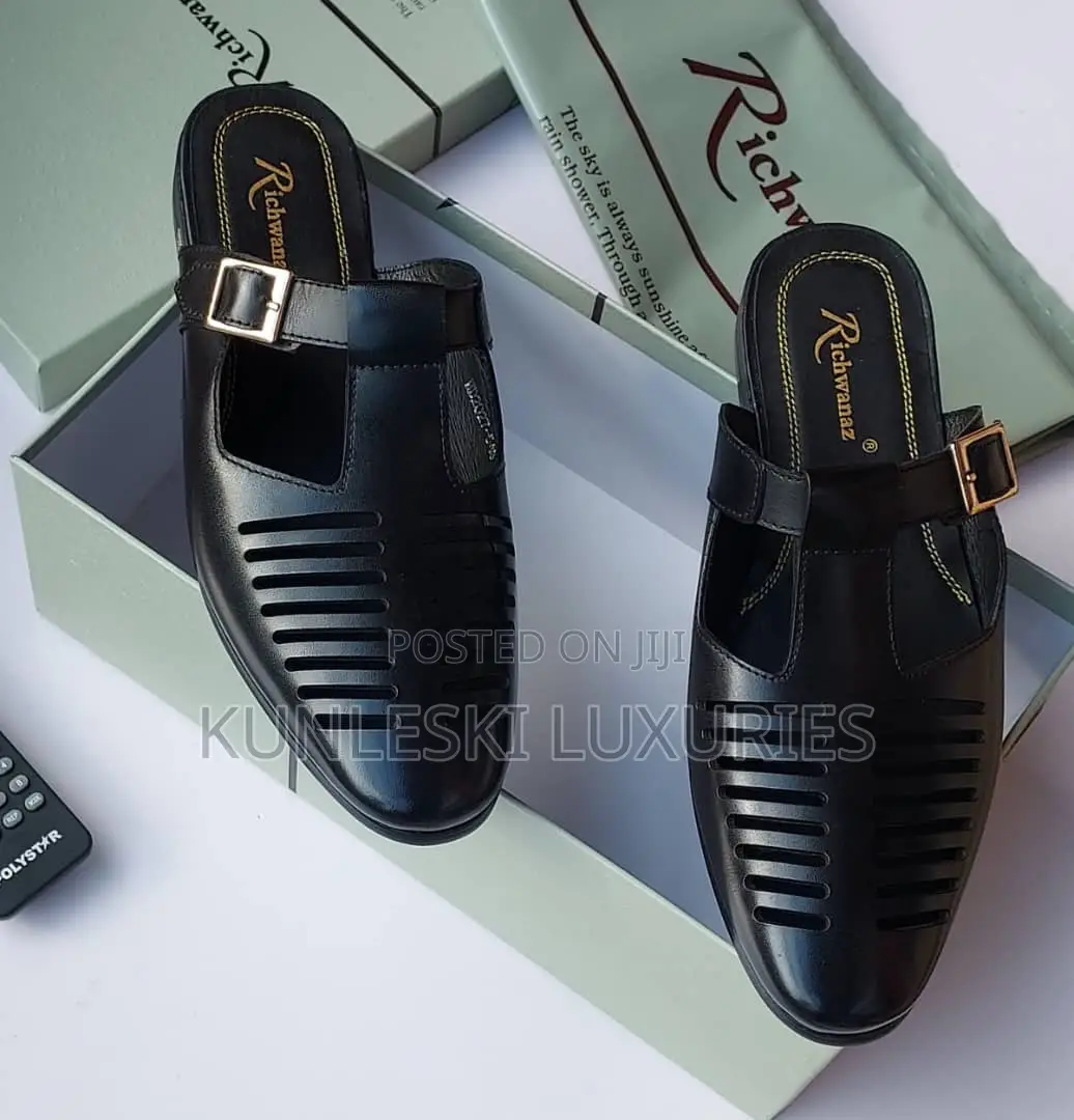 Original Richwanaz Leather Half Shoe Black Brown