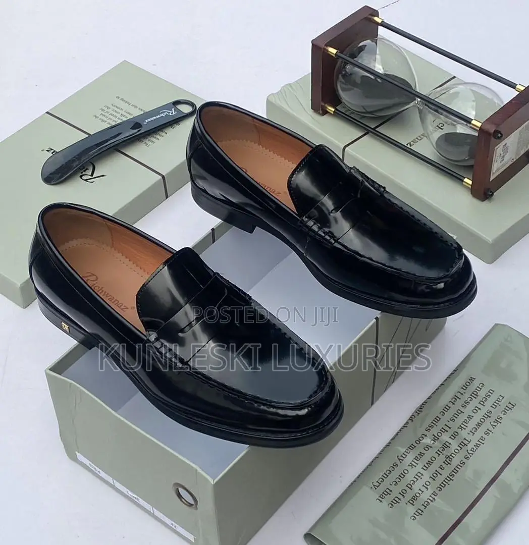 Original Richwanaz Patent Leather Loafers Black & Brown Shoes
