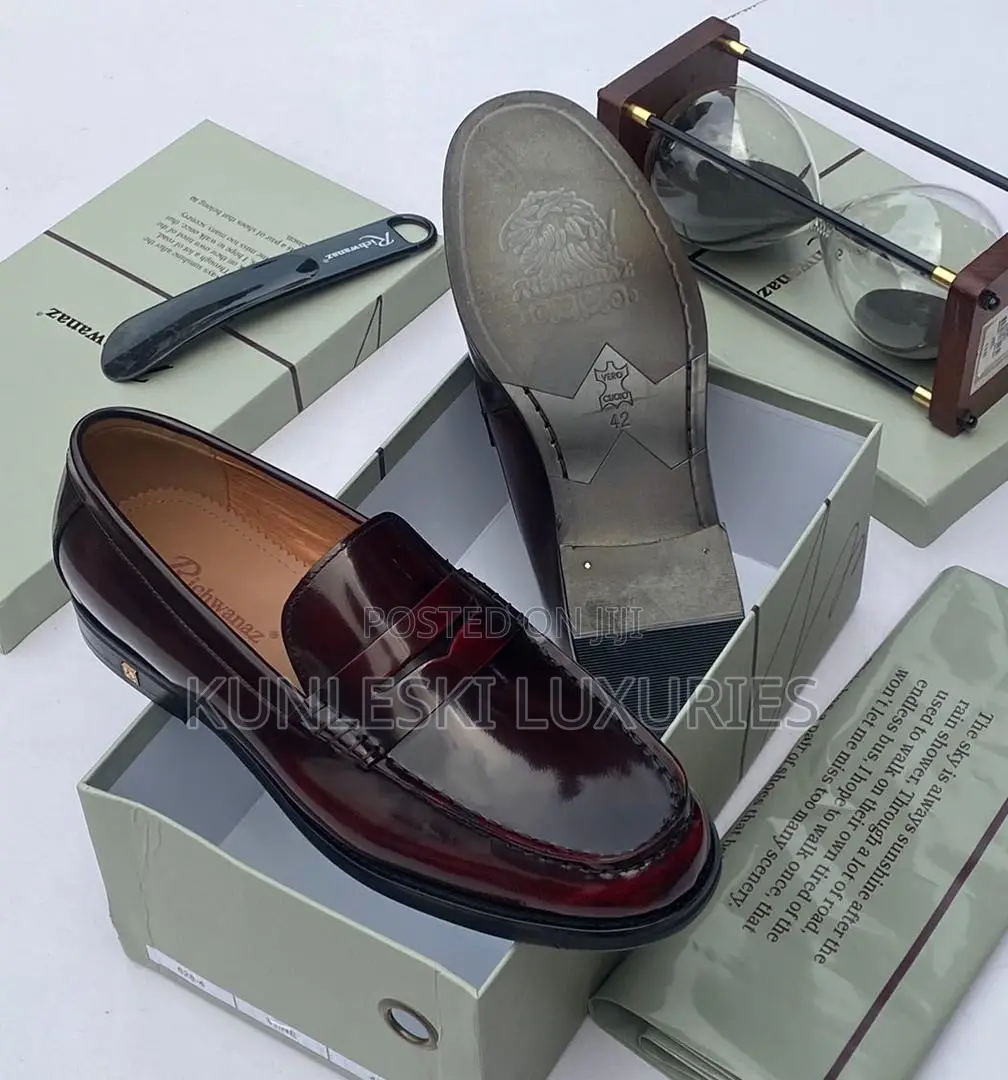 Original Richwanaz Patent Leather Loafers Black & Brown Shoes