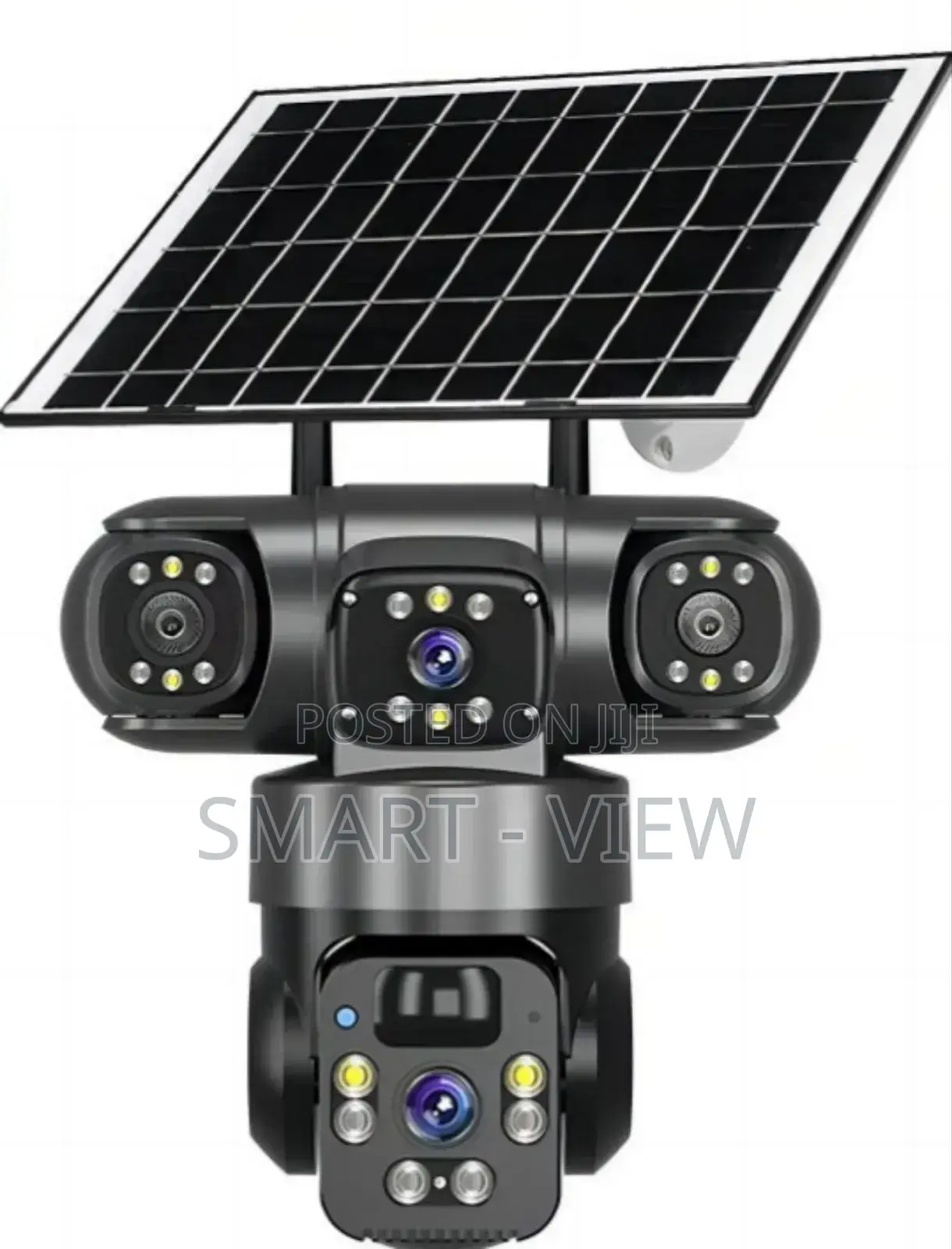 Solar CCTV Camera Triple Lenses With Panel