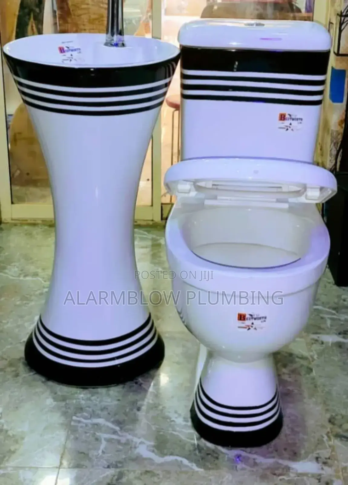 Bestworth Uk" Brand Water Closet and Standing Wash-Hand Basin Set,