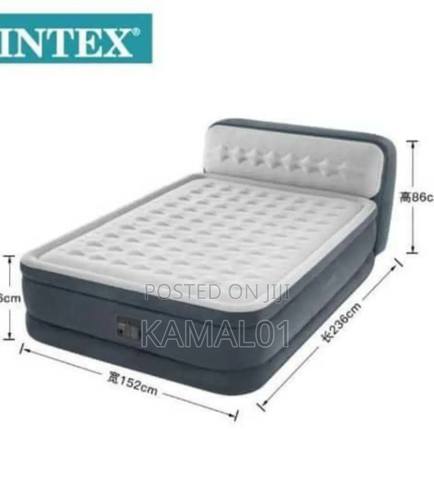 Dura Beam Elevated Fiber Tech Soft Air Mattress Bed With Built in Pump