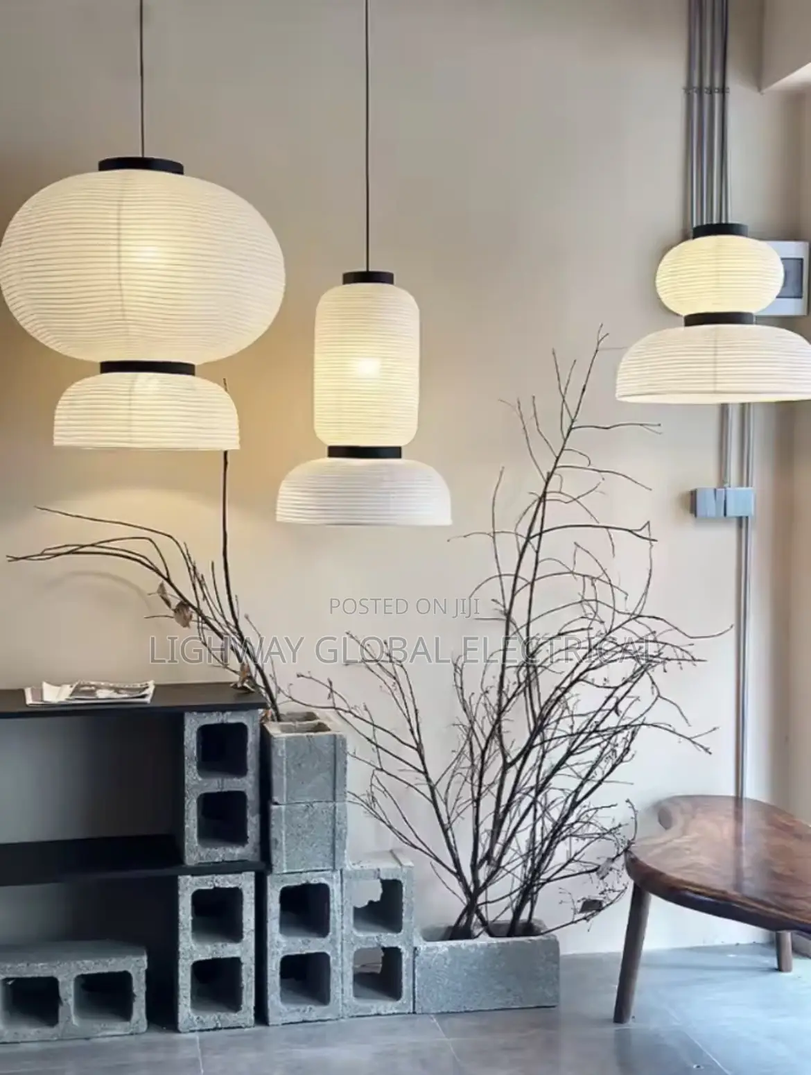 Japanese Retro Paper Wabi Sabi Pendant Lamp