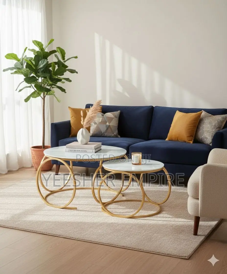 2in1 Marble Glass Center Table