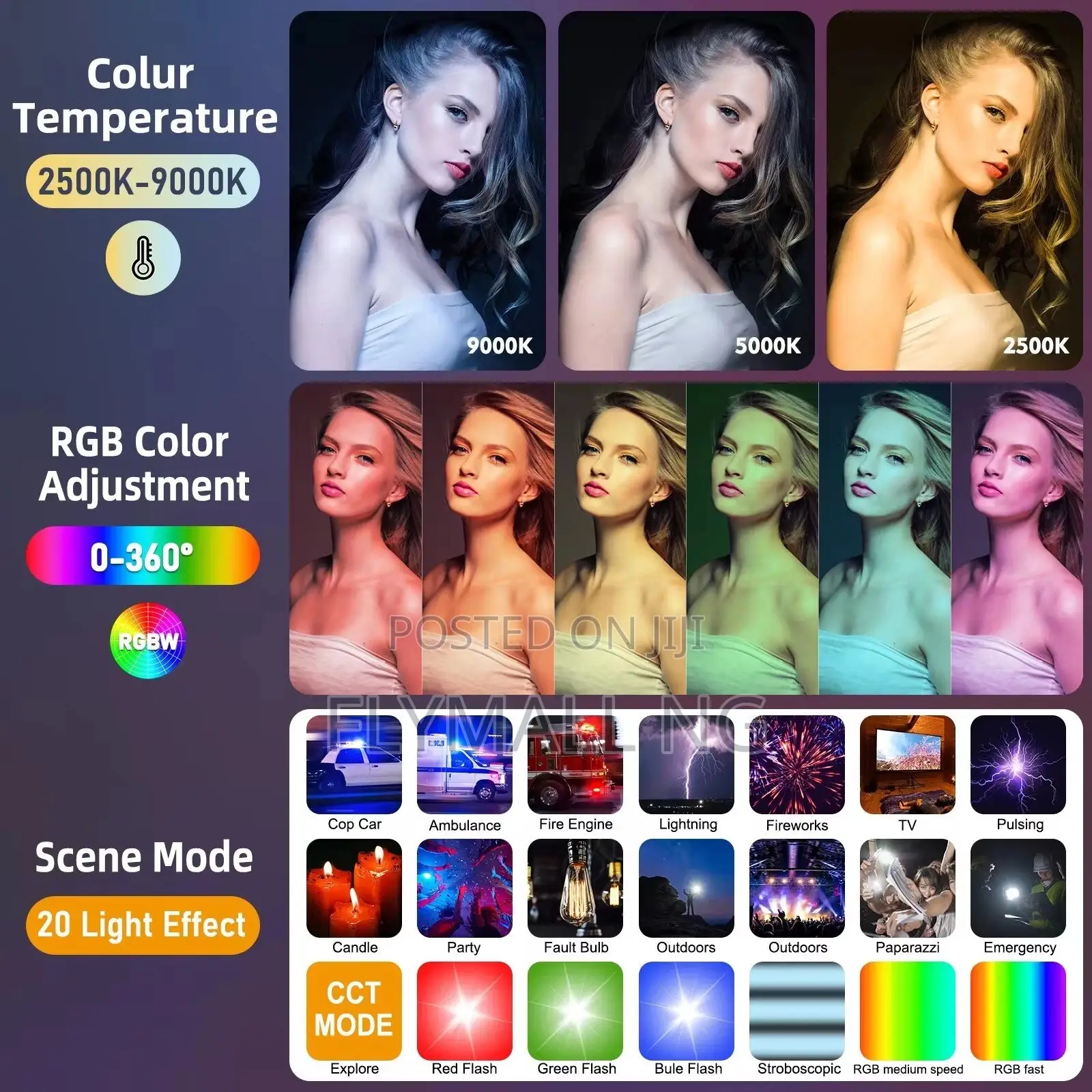 St-120 RGB Led Video Light Camera Bi-Color Vlog Youtube Photography